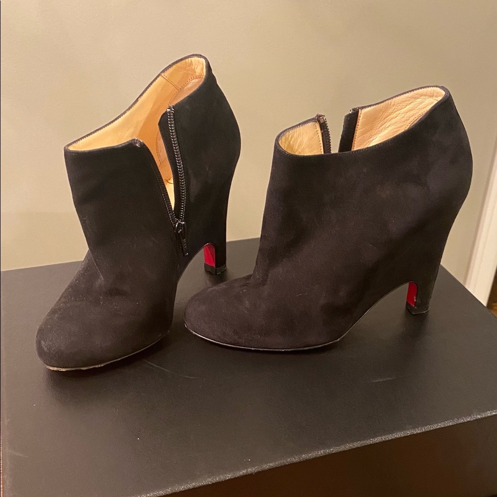 Christian Louboutin black suede boots size 38